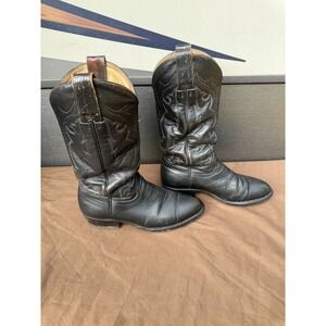 Rare Vintage 90's MONTANA Exotic Leather Western Cowboy Boots Men's Size 7.5